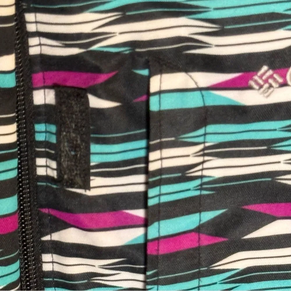 Youth Columbia Sportswear Teal/White/Fuchsia Hooded Winter Coat Size L EUC
